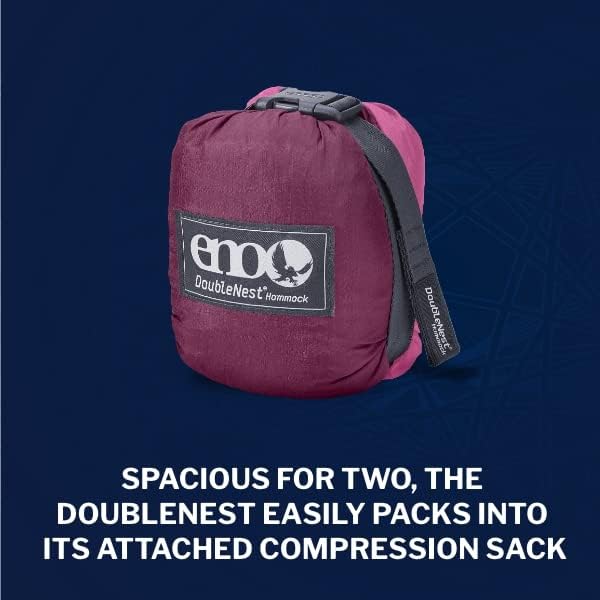 ENO DoubleNest Hammock - Lightweight, Portable, 1 to 2 Person Hammock - for Camping, Hiking, Backpacking, Travel, a Festival, or The Beach - Plum/Berry
