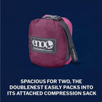 ENO DoubleNest Hammock - Lightweight, Portable, 1 to 2 Person Hammock - for Camping, Hiking, Backpacking, Travel, a Festival, or The Beach - Plum/Berry