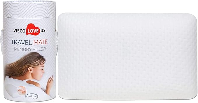 ProComf Travel and Camping Mate/Baby/Kid's/Teen's/Adult's Memory Foam Pillow (Snow White with 4-Sports-Covers)