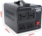 Cantonape Voltage Transformer Converter 1500 Watt Step Up/Down Convert from 110-120 Volt to 220-240 Volt and from 220-240 Volt to 110-120 Volt with 2 US Outlets, 2 Universal Outlets