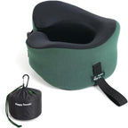C CUSHION LAB Travel Pillow, Award-Winning Patented Ergonomic Design for Chin & Neck Support Memory Foam Neck Pillow, Compact Airplane Pillow for Traveling, Flight, Car (Hunter Green, Large)