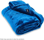 Cabeau Fold ‘N Go Travel Blanket Doubles as Neck Support Pillow, Versatile Lumbar Support Cushion, with Compact Travel Case - French Microfiber (Blue) (Pack of 2)
