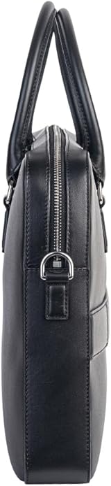 REV_UP! Premium Leather Business Briefcase, Executive Laptop Bag with Dual Handles, Professional Office Document Carrier