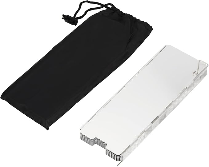 Camping Stove Windscreen 14 Plates Folding Outdoor Stove Windshield Camp Stove Wind Screen Aluminium Alloy Windshield for Butane Burner Grill Wind Blocker Shield