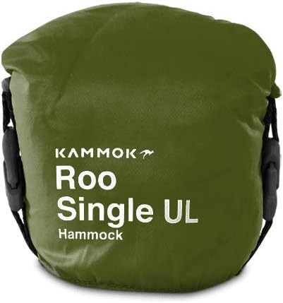 KAMMOK Roo Single UL - Ultralight Camping Hammock, Water Repellent, Portable, Durable, Indoor/Outdoor Hammock Moss Green