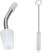 Stainless Steel Extended Kettle Spout with 10cm Brush, Coffee Kettle Spout for Home Kitchen Outdoor Use
