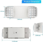 1 Pack LED Emergency Lighting Fixture with 2 LED Heads-Hardwired Adjustable White Commercial Emergency Lights with Battery Backup for Power Failure