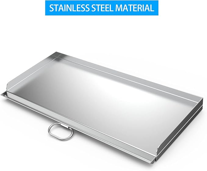 Stanbroil Cast Stainless Steel Replacement Cooking Griddle with Handle for Camp Chef SG60, Fits Camp Chef 14” 2 Burner Stove Cooking System and Other Similar Grills