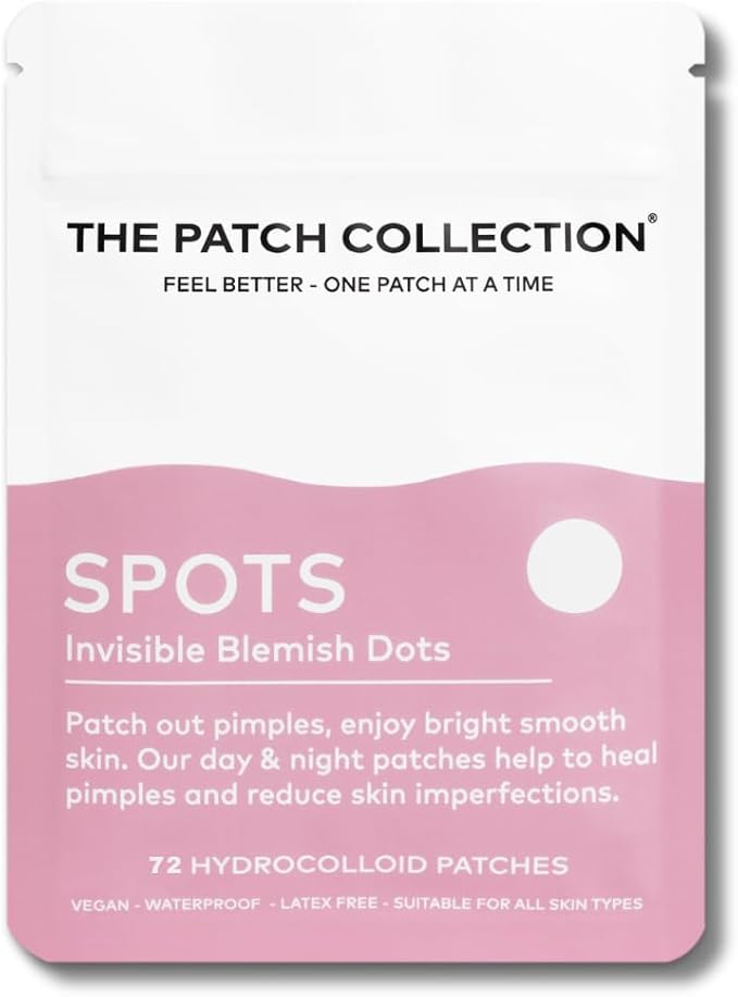 The Patch Collection® - Hydrocolloid Acne Spot Pimple Patch - Invisible Spot Remover Treatment Stickers for Face & Body, Vegan & Cruelty-Free (Pack of 72)
