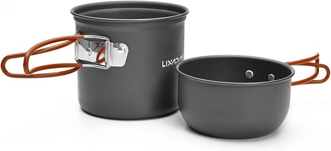 Lixada Camping Cookware Set Portable Camping Mess Kit Cooking Set Camping Cooking Set Outdoor with Stove Spoon Fork Cutter for Picnic Hiking Backpacking Travel