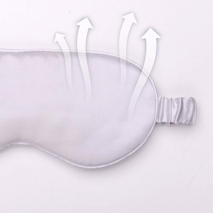 Silk Sleep Mask Light Blocking Luxury 100% Mulberry 19mm Silk Eye Mask Eye Cover Blindfold Ultra Soft Light & Comfy Anti Aging Skin Care with Travel Bag Gift Package