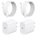 iPhone Charger Fast Charging,20W USB C Fast Charger 3 FT Compatible with iPhone 14 pro/14 pro max /13/12/ 11/ XS/XR/X/8/7/SE/iPad/Airpods,2 Pack PD Wall Charger Block with 3FT Type C Lightning Cable