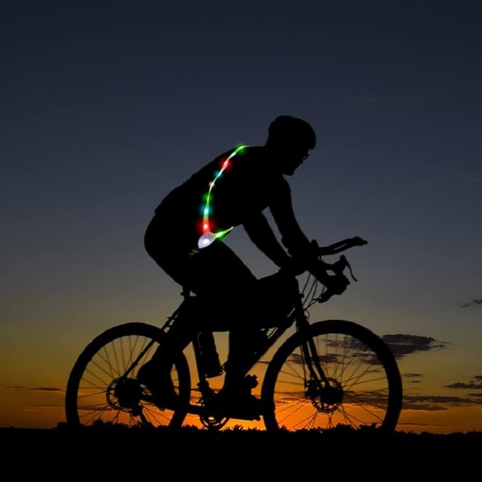Running Lights for Runners Light Up Vest for Night Walking Neon Vest Shoulder Light Led Belt for Night Safety Wearable Led Lights Reflective Sash