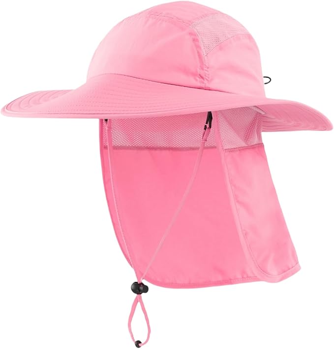 Home Prefer UPF 50+ Mens Wide Brim Fishing Hat with Neck Flap Sun Hat for Men Women Sun Protection Cap