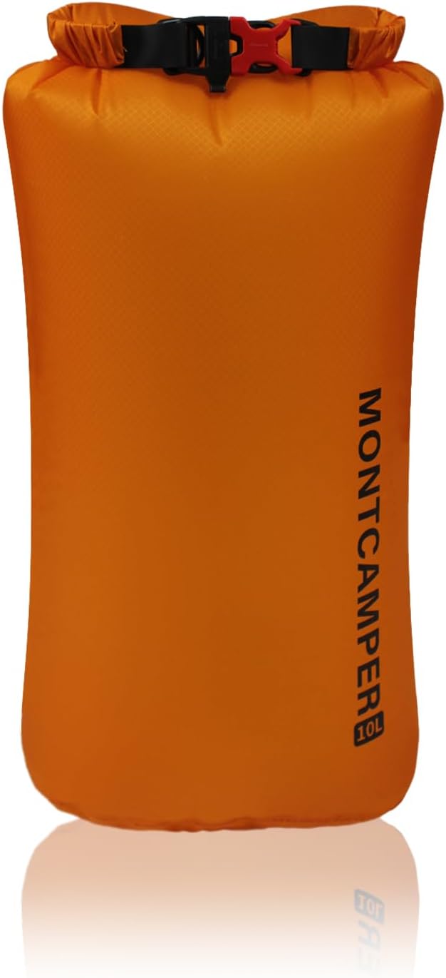 Waterproof Dry Bag with Survival Whistle-Enhanced Tear-resistant CORDURA Fabric-Lightweight Storage Sack for High-Intensity Adventures-Float on Water-Keep Luggage Dry&Organized(10L/Orange)