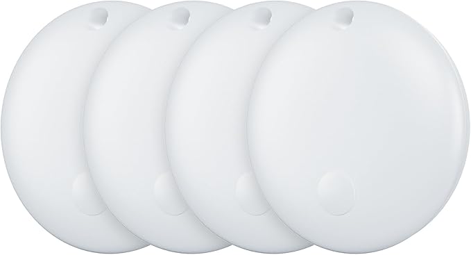 Air Tracker Tag IP67 Waterproof Bluetooth Tracker, Keychain Finder, Item Locator for Bags, Backpacks, Luggage, Pets, Wallets (Android Only White-4)