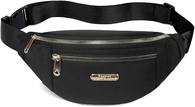 Fanny Pack Waist Pack for Women, Fashion Waist Bag with Adjustable Strap for Travel Sports Running black