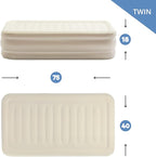 Simpli Comfy 18” Twin Inflatable Air Mattress with Built-in Dual Pump, Elevated, Adjustable Firmness, Self-Inflating Blow-Up Mattress with Storage Bag for Home, Guest, Travel, Camping, Relocation