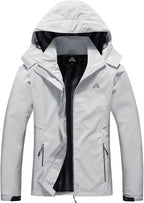 MOERDENG Women's Waterproof Rain Jacket Lightweight Raincoat Hooded Hiking Jacket Softshell Windbreaker