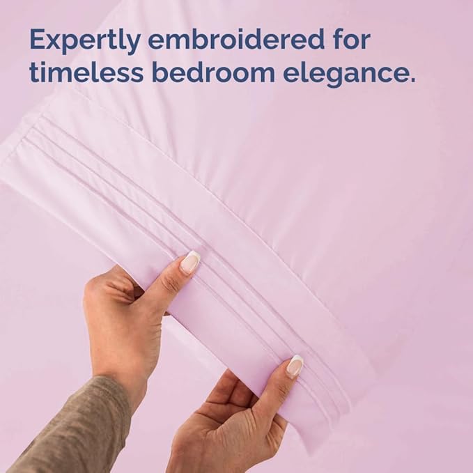 Pillowcases - Ultra Soft Hotel Quality Pillowcase Covers - Comfy, Cozy & Wrinkle Free - Shrinkage and Fade Resistant - Machine Washable Pillow Protectors - (Queen, Light Pink, 4 Piece Set)