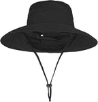 Sun Hats for Men Women Fishing Hat UPF 50+ Breathable Wide Brim Bucket Hats Summer UV Protection Safari Hat with Neck Flap