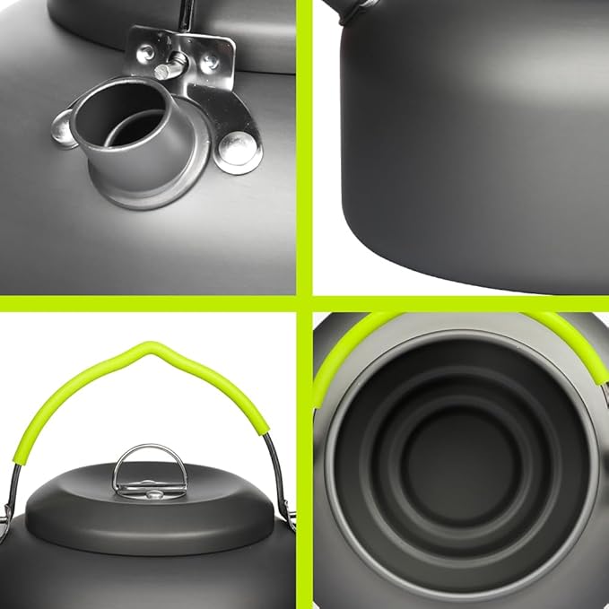 Gutsdoor Outdoor Camping Kettle for Boiling Water, 1.1L Aluminum Camping Tea Kettle, Portable Lightweight Teapot Coffee Pot for Camping Backpacking