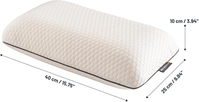 Memory Foam Travel Pillow with Washable Cover & Carry Bag – Compact, Soft & Breathable Neck Pillow for Airplane, Camping & Car (White- Without Spare Cover, 15.7x9.8x3.9 inches)