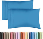 Standard Pillow Cases Set of 2 - Ultra Soft Hotel Quality Pillowcase Covers - Comfy Bedding for Women, Men, Kids & Teens - Machine Washable Pillow Protectors - 2 Piece Set - Standard Size Denim Blue