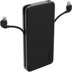 Mophie Powerstation Plus 10,000mAh Power Bank - Has Integrated USB-C and Lightning Cables, Fast Charging for Smartphones, Tablets, and iPhones