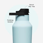 Corkcicle Sport Canteen - Keeps Drinks Cold 25 Hours - Stainless Steel Water Bottle - Triple-Insulated - Spill-Proof - Summer Drinkware Gift - Keeps Drinks Ice Cold - 32 oz - Powder Blue