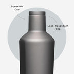 Corkcicle Classic Canteen Insulated Water Bottle - Stainless Steel Reusable Tumbler - Triple Insulated - Keeps Drinks Cold 25 Hours or Hot 12 Hours - Cupholder Friendly - Ceramic Slate - 25 oz