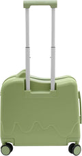 18 Inch Kid Ride On Suitcase, Ride-on Luggage with 4 Universal Wheels, Cute Lightweight Tow-Along Luggage with Password Lock, Rolling Luggage for Short Trips, School Trips, Outings (Olive green)