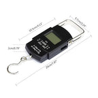 Digital Luggage Scale 110lb /50kg Portable Mini Electronic Scale with Fishing Hook Tare Function Backlit LCD Display Luggage Scales for Suitcases with Hook Handheld Luggage Scale with Hook