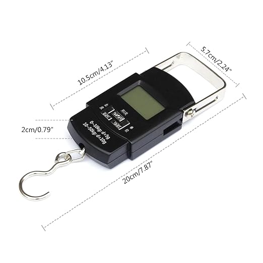 Luggage Weight Scale Fish Weighing Scales Digital Handheld Suitcase Weigher for W/Hook 110lb / 50kg Kg/IB / / oz for H Digital Fish Scale