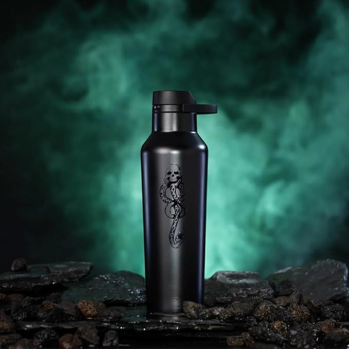 Corkcicle Harry Potter Sport Canteen - Insulated Stainless Steel Water Bottle - Compact & Travel-Friendly - Durable - BPA Free - Non-Slip Silicone Base - Easy Grip - Wide Mouth - 20 oz - Dark Mark
