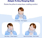 C CUSHION LAB Travel Pillow, Award-Winning Patented Ergonomic Design for Chin & Neck Support Memory Foam Neck Pillow, Compact Airplane Pillow for Traveling, Flight, Car (Spark, Medium)