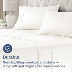 Pillowcases - Ultra Soft Hotel Quality Pillowcase Covers - Comfy, Cozy & Wrinkle Free - Shrinkage and Fade Resistant - Machine Washable Pillow Protectors, (Queen, Antique White, 4 Piece Set)