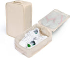 Travel Shoe Bags, Foldable Waterproof Shoe Pouches Organizer-Double Layer (8 Cream Shoe Bags)