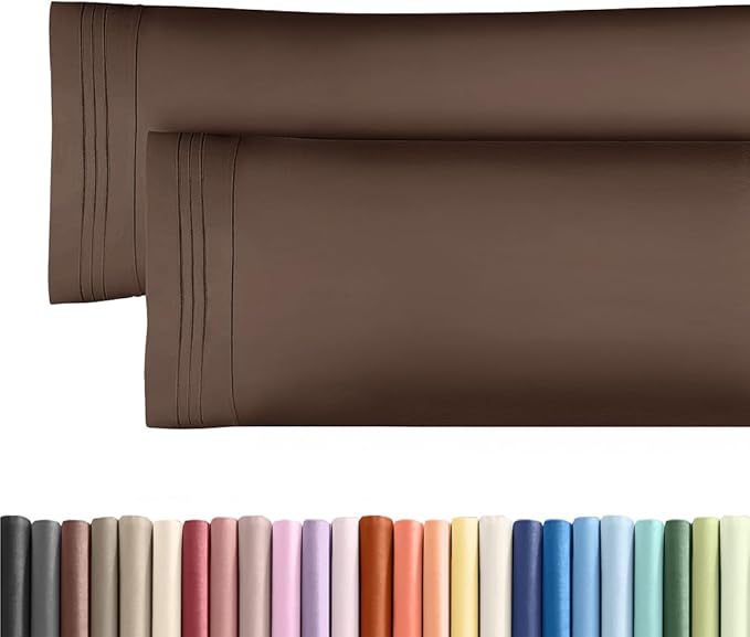 Long Pillowcases - Body Pillow Cover - Long Pillow Insert for Sleeping, Side Sleepers - Soft & Breathable Body Pillow Case with Envelope Enclosure - Comfy, Cozy & Machine Washable - 20" x 54" (Brown)