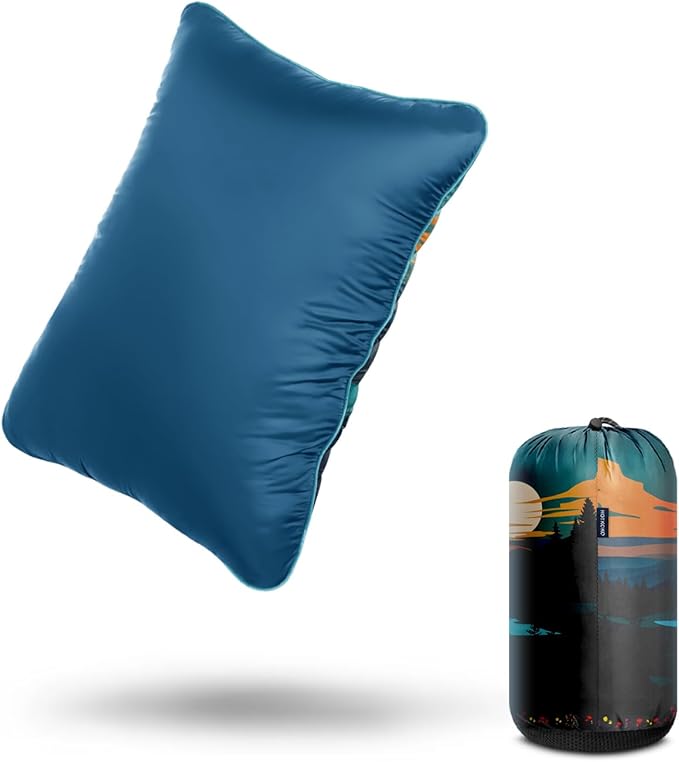Camping Pillow,Supportive Compressible Travel Pillow Large Size Lightweight Camp Pillow with Storage Bag for Camping,Hiking,Backpacking,Airplane