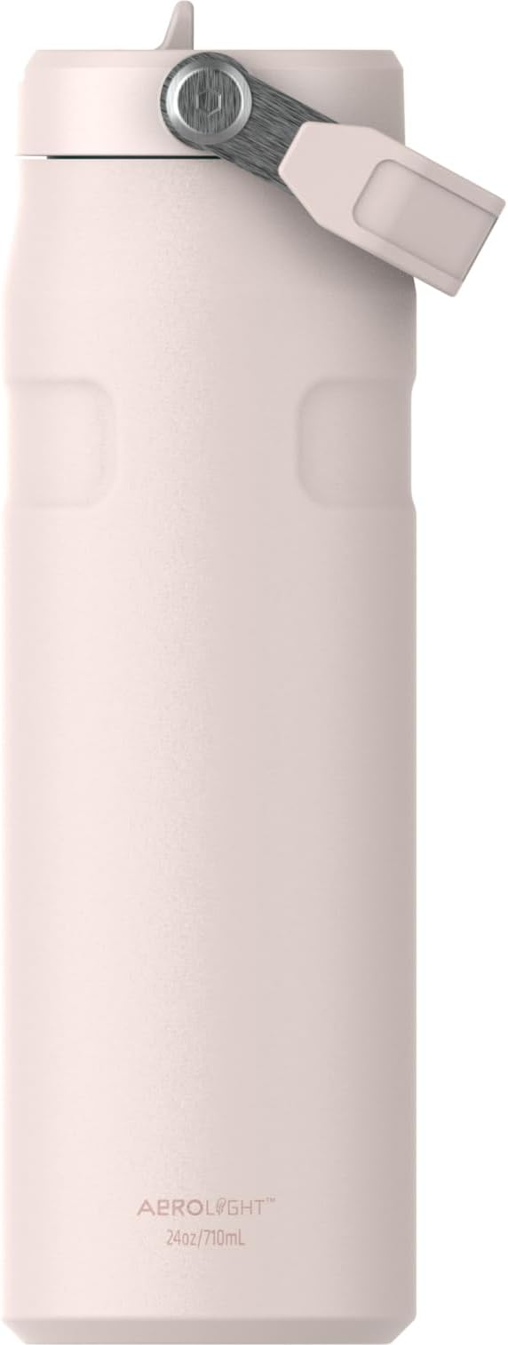 Stanley IceFlow Flip Straw 2.0 Water Bottle 24 oz | Built-In Straw with Larger Opening | Lightweight and Leak Resistant | Insulated Stainless Steel | BPA-Free | Rose Quartz
