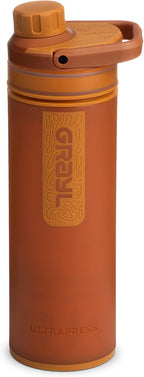 GRAYL UltraPress Water Purifier & Filter Bottle for Hiking, Backpacking, and Travel (Mojave Redrock)