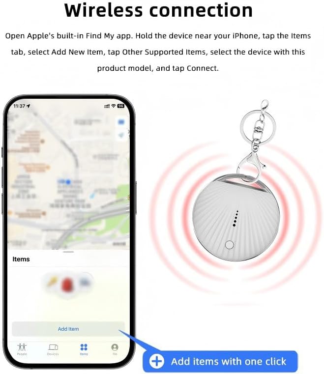 Smart Tag Tracking DeviceTracker Tags, Key Finder Locator with Sound, with Find My(iOS Only), Key Finder Locator with Sound for Luggage, Pet, Wallet, Phone, Kids (Black)