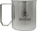 The Pathfinder School Stainless Steel Nesting Cup & M34 Scout Canteen - Survival Gear and Supplies - Bushcraft Gear Camping Essentials - Hiking Water Bottle - Camping Canteen- Backpacking Kit