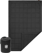 Outdoor Camping Blanket,Lightweight Waterproof Puffy Camping Blanket,Portable Camping Quilt for Travel, Picnic, Hiking,Camping (Black)