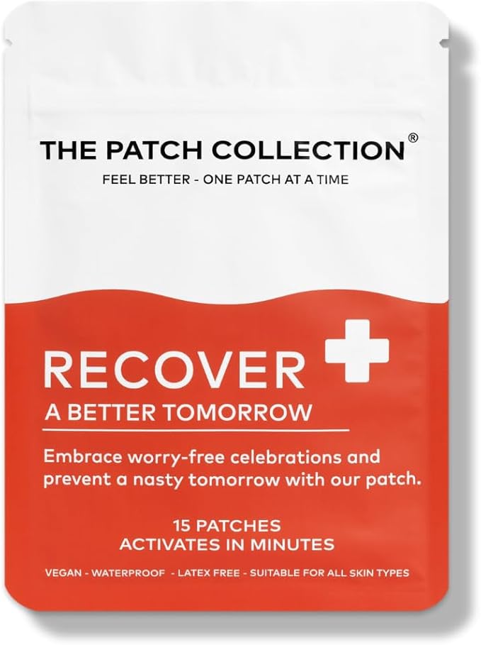 The Patch Collection® - Night Out Patch | Plant Powered, Sustained Release with NAC, Vitamin B1, B2, B3, Turmeric, 100% Natural & Vegan, Latex Free (Pack of 15)