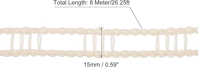 uxcell Portable Clothesline, 26.25ft Nylon Windproof Non-Slip Washing Line Rope for Courtyard Outdoor Travel Camping Laundry Drying, Beige