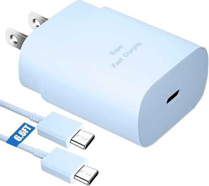 Super Fast Charger Type C,25W PD USB C Wall Charger Block & C to C Cable 6.6ft for Samsung Galaxy S26/S25/S24 Ultra/S24/S24+/S23 Ultra/S23/S23+/S22/S22 Ultra/S22+/S21 Ultra/S20 Ultra/Note 20/10