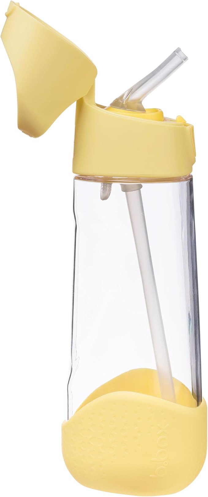b.box Kids Water Bottle – 20oz Tritan Toddler Drink Bottle with Straw for School, Daycare, Travel w/Easy-Grip Triangular Design, Leak Proof Lid & Handle, BPA Free, Dishwasher Safe (Lemon Twist)