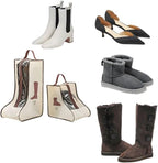 Portable 2 Pack Boots Short Storage/Protector Bag, Beige Waterproof Storage Bags for Travel, Under Bed, Wardrobe, Shoe Cabinet